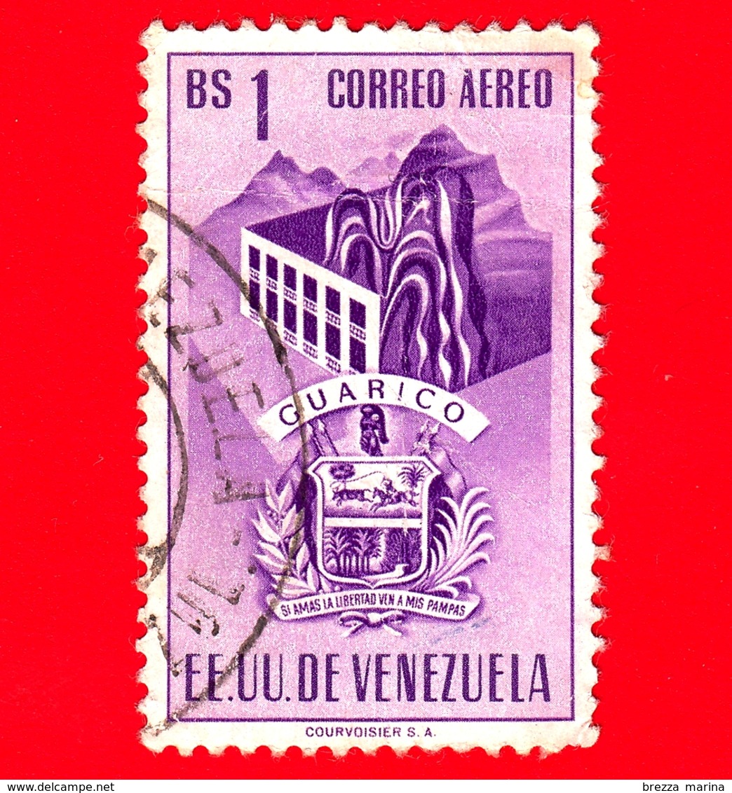 VENEZUELA - Usato - 1953 - Stemma Dello Stato Di Guarico - Arms - 1 - P. Aerea - Venezuela