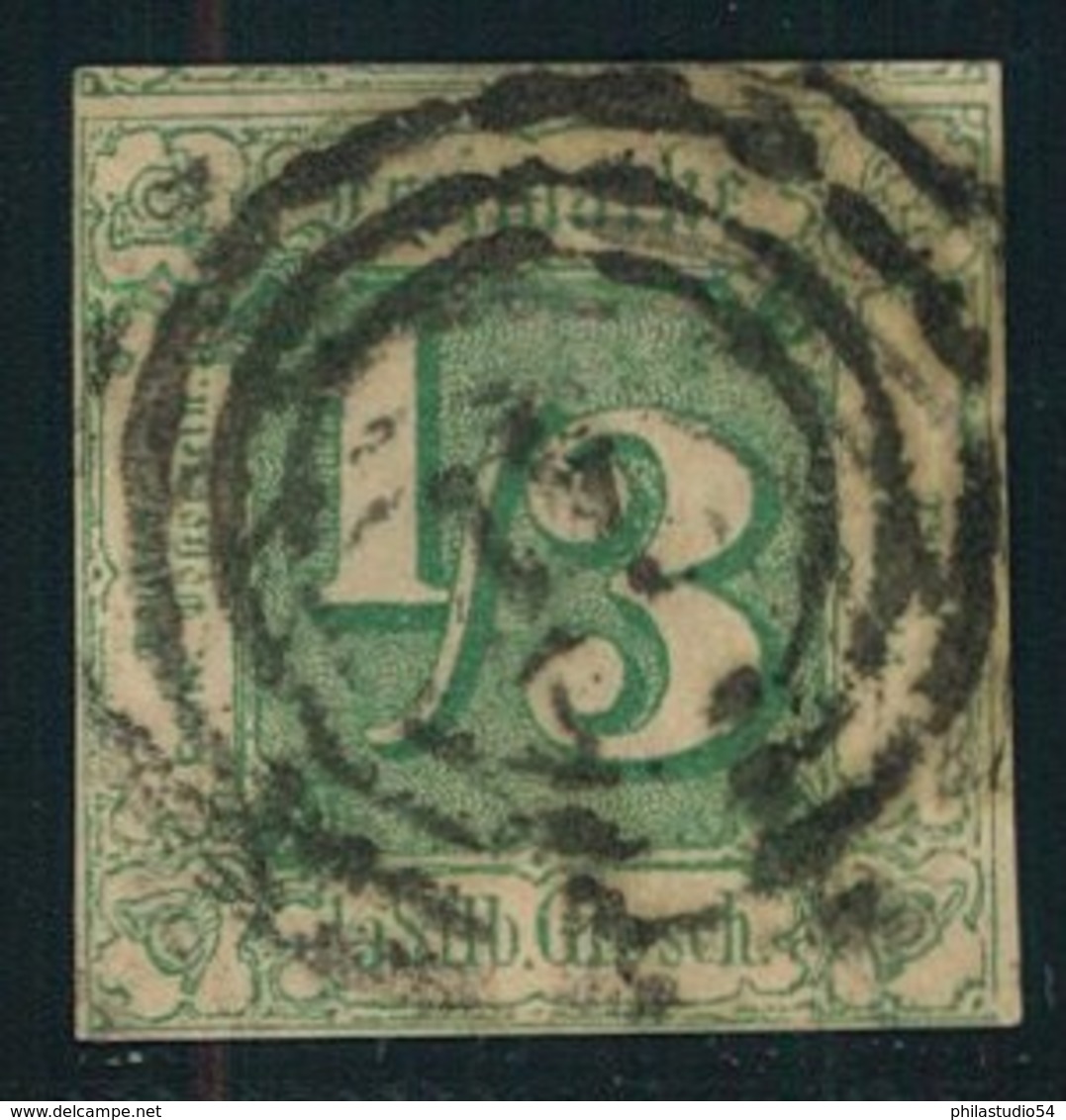 1862, 1/3 Sgr. Grün (Mi-Nr. 27 - 170,-) - Oblitérés