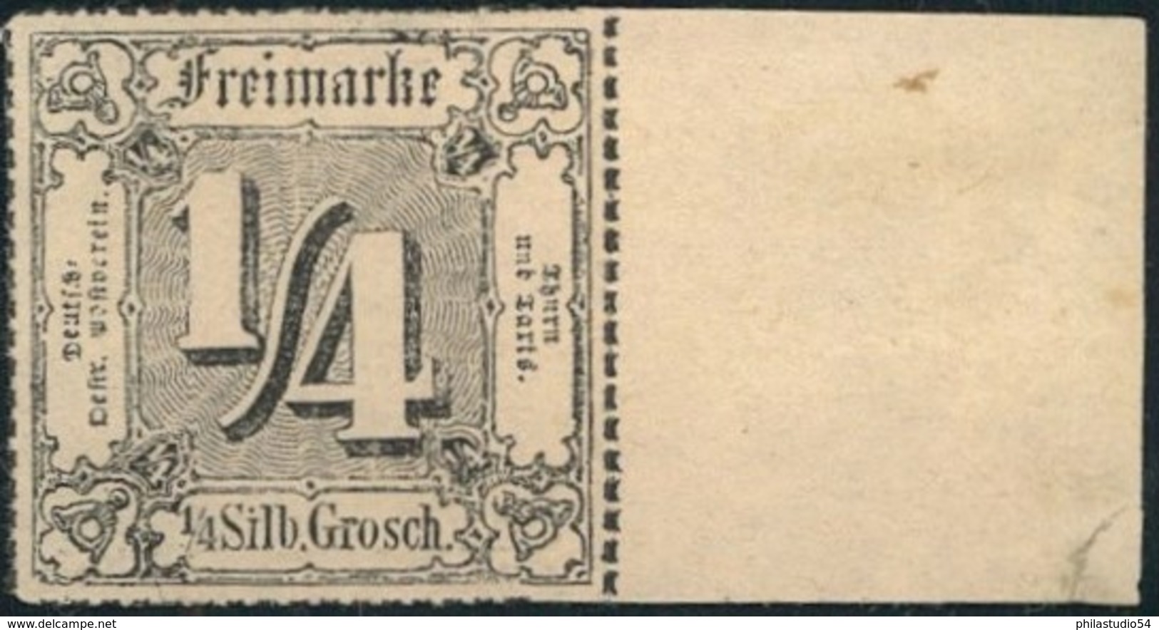 1862, 1/4 Sgr. Schwarz Vom Rechten Rand Postfrisch (Mi-Nr. 26), Luxus - Postfris