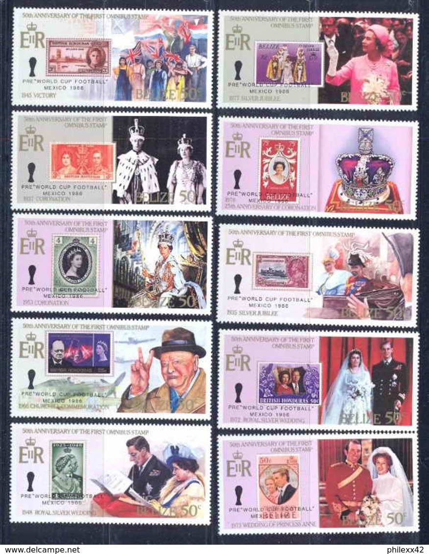 Belize 481 - N° 721/30 Reine Élisabeth II (queen Mother)TIMBRE SUR TIMBRE Cote 7.5 Euros MNH ** - Royalties, Royals