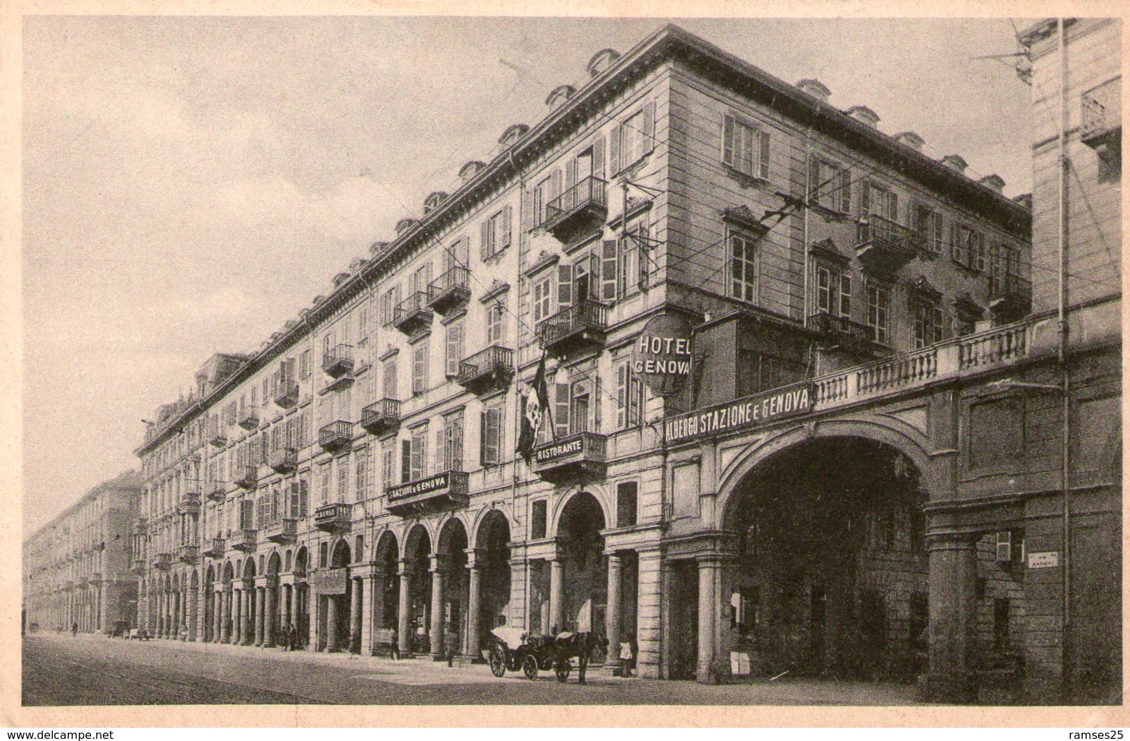 (97)  CPA  Torino  Hotel Stazione  E Genova  (Bon Etat) - Bares, Hoteles Y Restaurantes