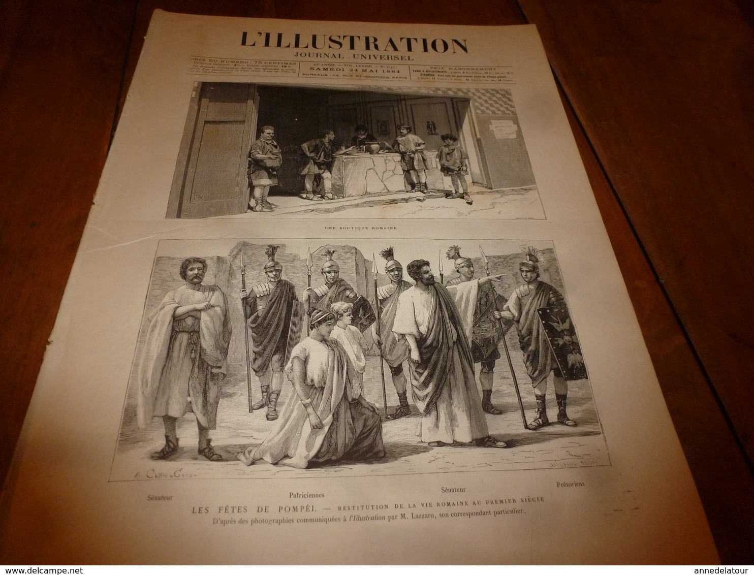 1884 L'ILLUSTRATION: Les Fêtes De POMPEÏ (important Documentaire Texte Et Gravures); Congo(Vivi,Houssas,etc )etc - 1850 - 1899