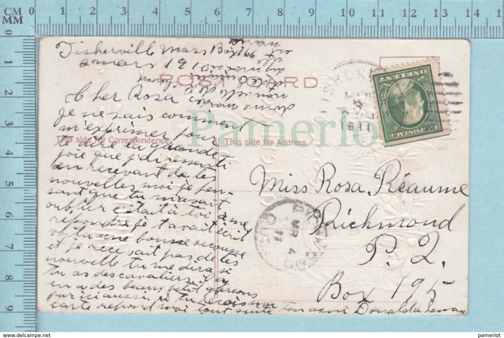 Carte Postale CPA - Eastertide    - Used Voyagé En 1911 + USA Stamp, Cover  Fisherville Mass - Pasqua