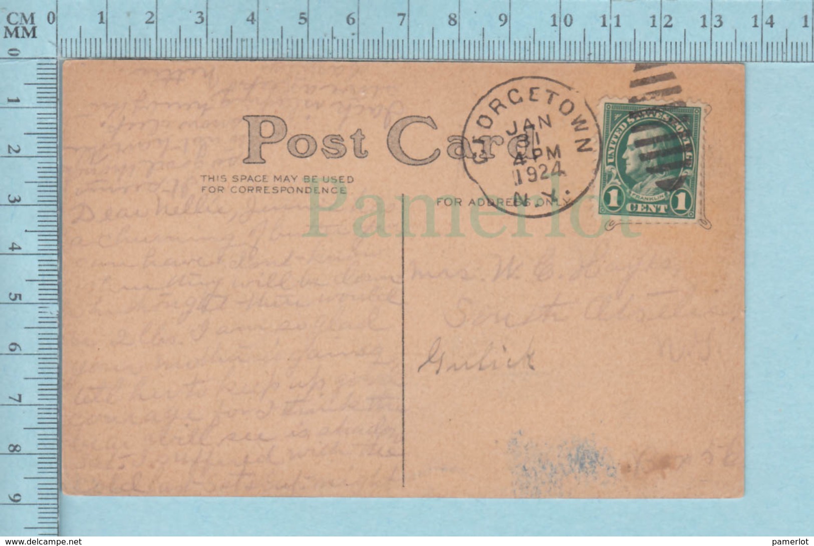 Carte Postale CPA - Love & Flowers  - Used Voyagé En 1924 + USA Stamp, Cover  Georgetown NY - Autres & Non Classés