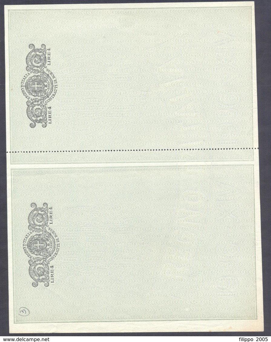 1936 CONTRATTI DI BORSA - NUOVA - LIRE 4 - CON FILIGRANA - REGNO - Autres & Non Classés