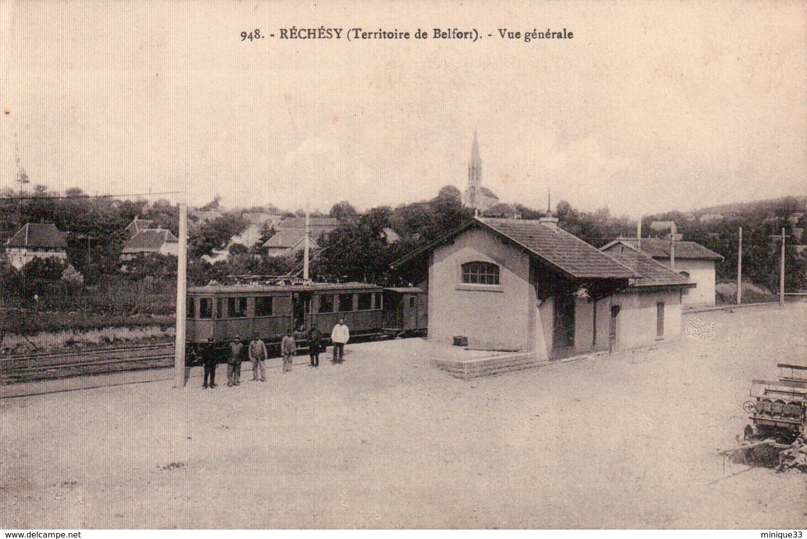 RECHESY. LA GARE DU TRAMWAY. VUE GENERALE. ANIMEE. - Autres & Non Classés