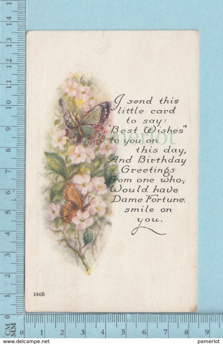 Carte Postale CPA - Birthday Greetings - Used Voyagé En 1923 + USA Stamp, Cover Whitinsville Mass - Autres & Non Classés