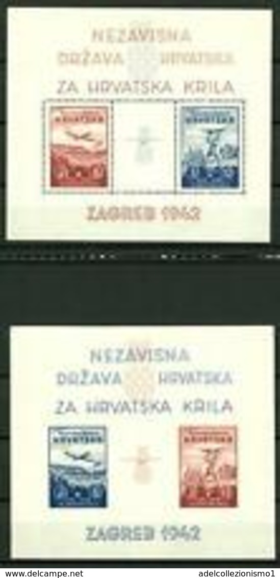 91827) CROATIA - CROAZIA - BF - 1942 - Pro-aviazione - Dent. E Non Dent. -MNH** - Croatie