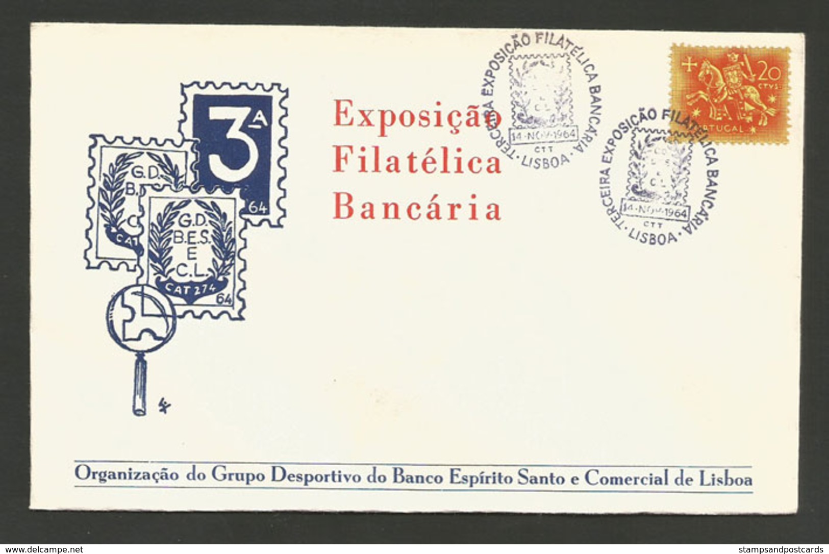 Portugal Cachet Commémoratif  Expo Philatelique Bancaire 1963 Event Postmark Stamp Expo - Flammes & Oblitérations