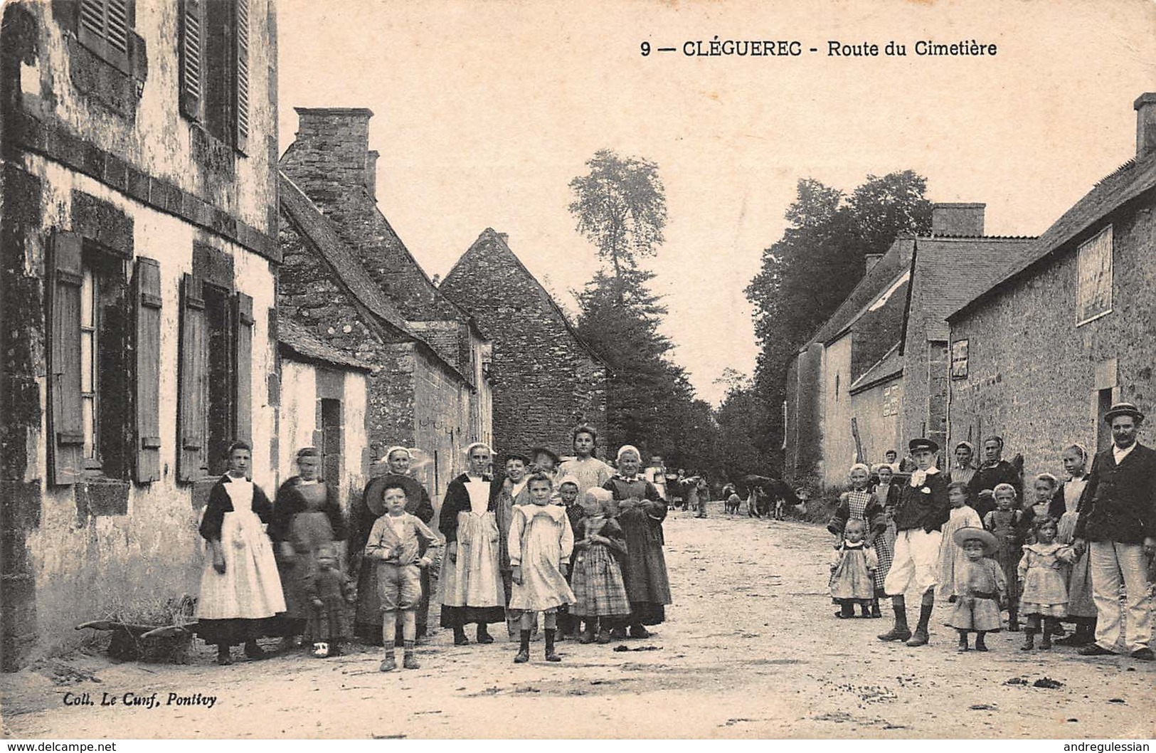 CPA CLEGUEREC - Route Du Cimetière - Cleguerec