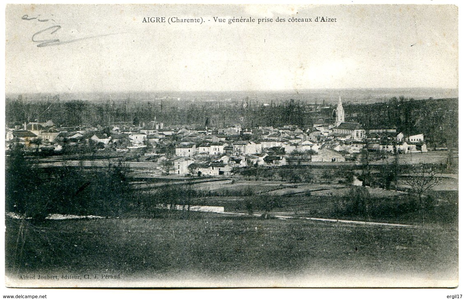 16140 AIGRE - Vue Générale Prise Des Côteaux D'Aizet - Postée En 1908 - Autres & Non Classés