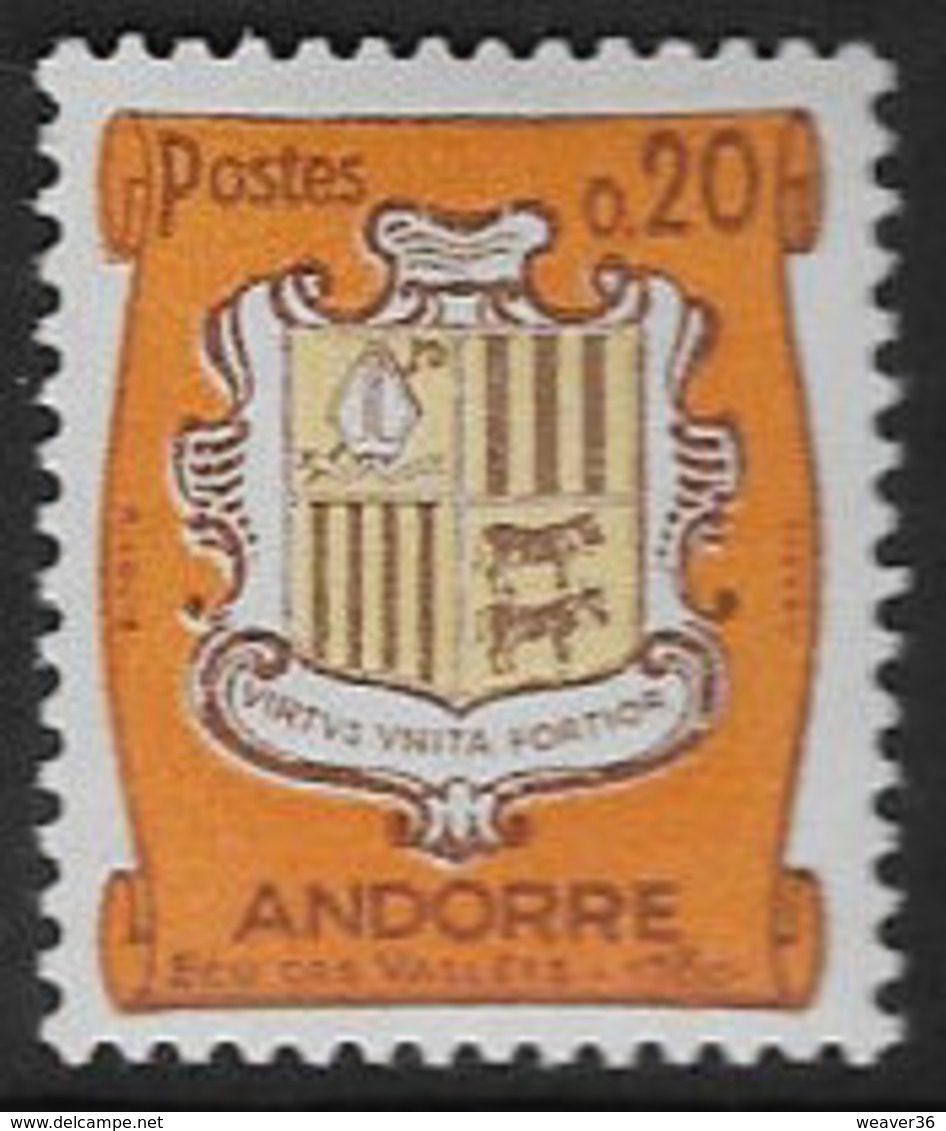Andorra (French POs) SG F173 1961 Definitive 20c Unmounted Mint [39/32081/7D] - Unused Stamps