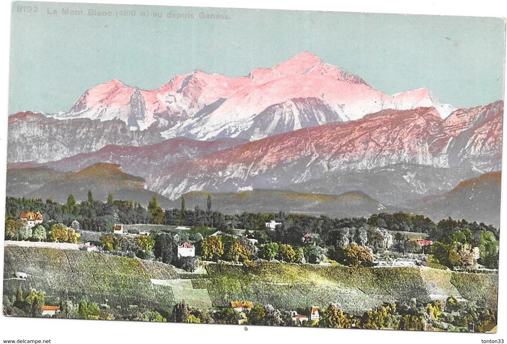 SUISSE - CPA  COLORISEE -  Le Mont Blanc Vu Depuis GENEVE  - BES3/SAL1 - - Otros & Sin Clasificación