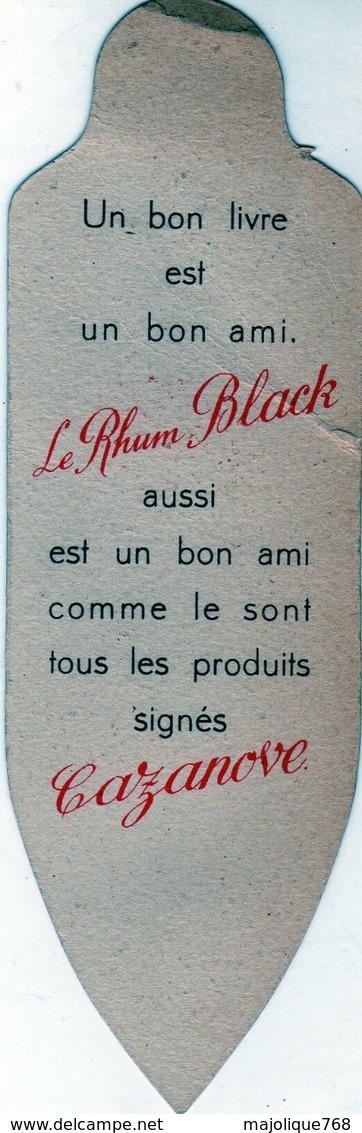 Ancien Marque Page Publicitaire-rhum Black Est Un Produit CAZANOVE - Marque-Pages