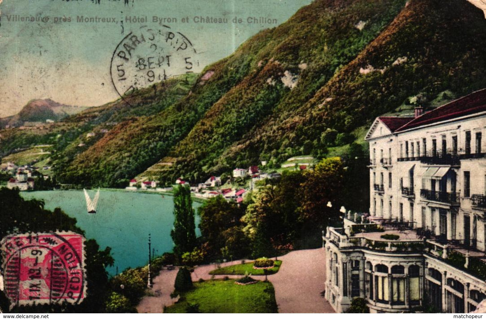 SUISSE - VILLENEUVE PRES MONTREUX HOTEL BYRON ET LE CHATEAU DE CHILION - Mon