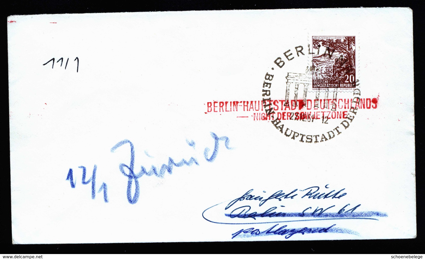 A6005) Berlin Postkrief Brief 27.12.61 Roter Propaganda-Stempel - Covers & Documents