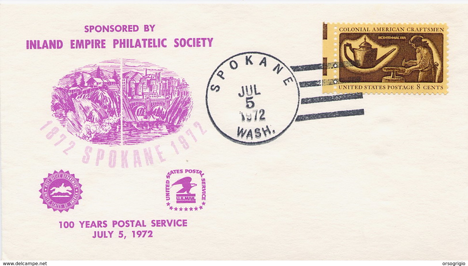 USA - SPOKANE -  100 YEARS POSTAL SERVICE - Post