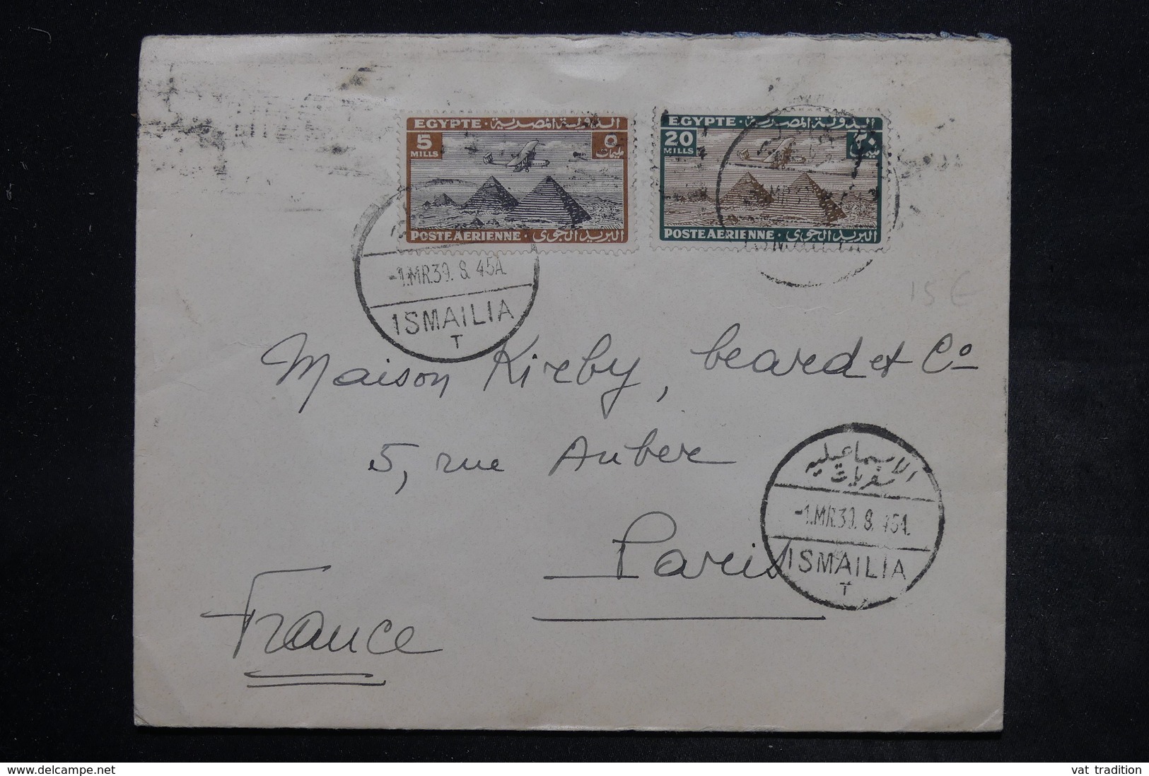 EGYPTE - Enveloppe De Ismalia Pour La France En 1939 , Affranchissement Plaisant - L 26550 - Lettres & Documents