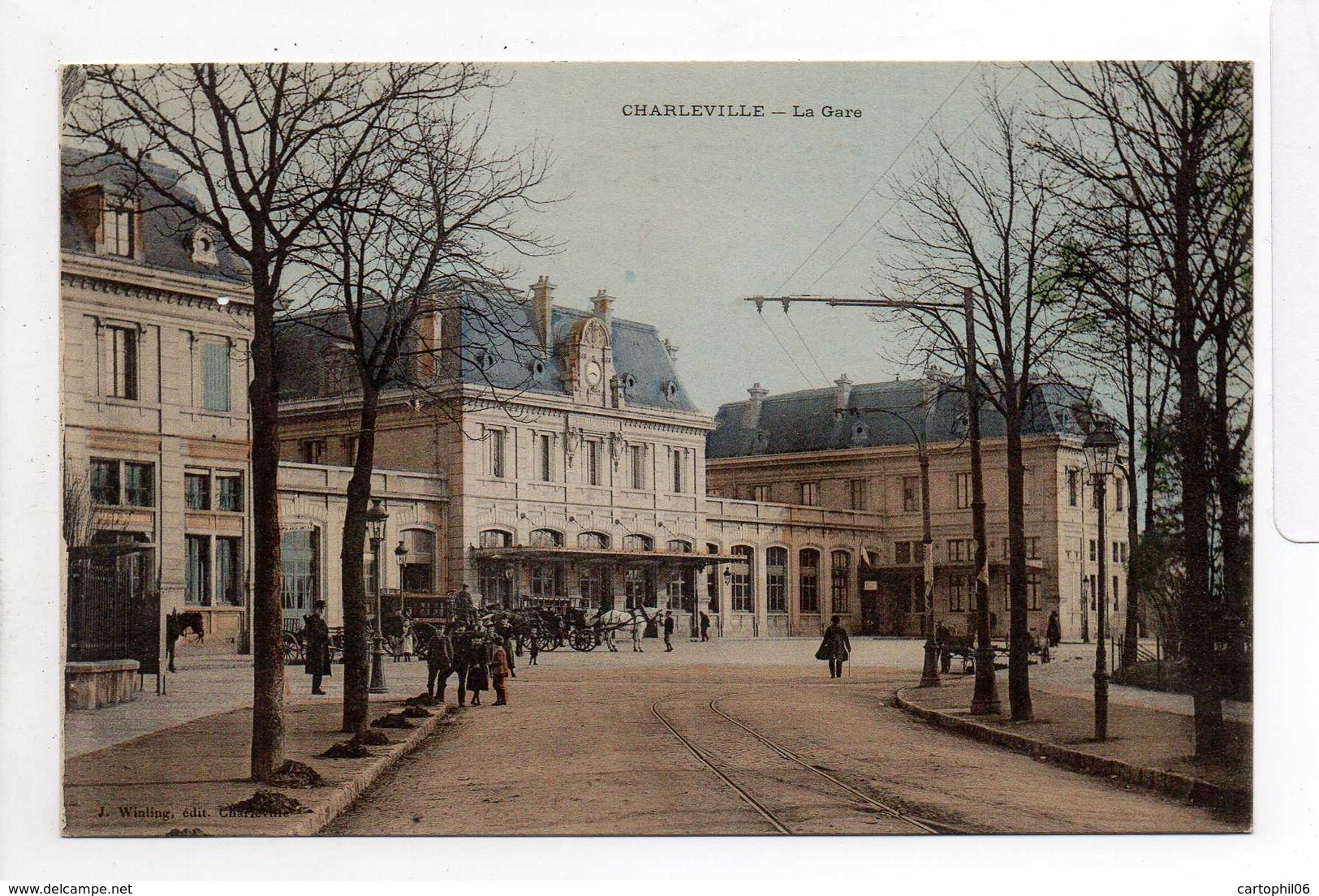 - CPA CHARLEVILLE (08) - La Gare (avec Personnages Et Attelages) - Edition J. Winling - - Charleville