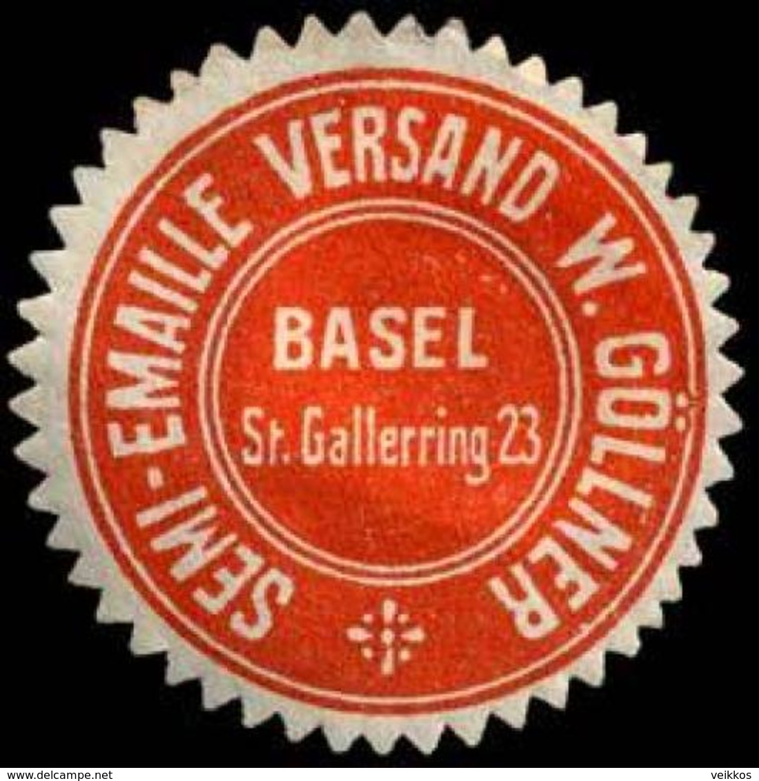 Basel, Schweiz: Semi-Emaille Versand W. Göllner - Basel Siegelmarke - Erinnophilie