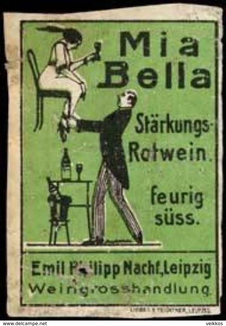 Leipzig: Mia Bella Stärkungsrotwein Reklamemarke - Cinderellas