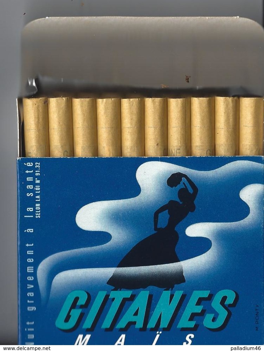 CIGARETTES Paquet De Cigarettes GITANES MAIS OUVERT Avec 19 Cigarettes - PAQUET EN PARFAIT ETAT - Autres & Non Classés