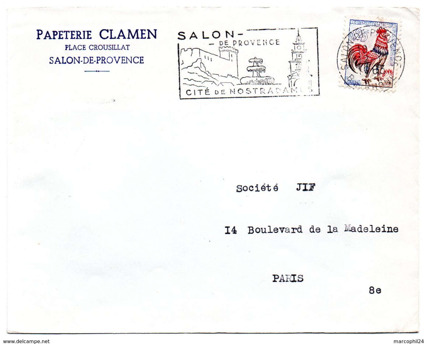 CHATEAU = 13 SALON De PROVENCE 1963 = FLAMME Non Codée = SECAP  Illustrée 'cité De NOSTRADAMUS  ' - Annullamenti Meccanici (pubblicitari)