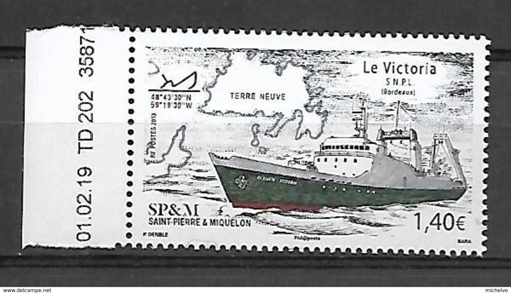 SP & M 2019 - Yv N° 1216 ** - Les Chalutiers - Le Victoria - Unused Stamps