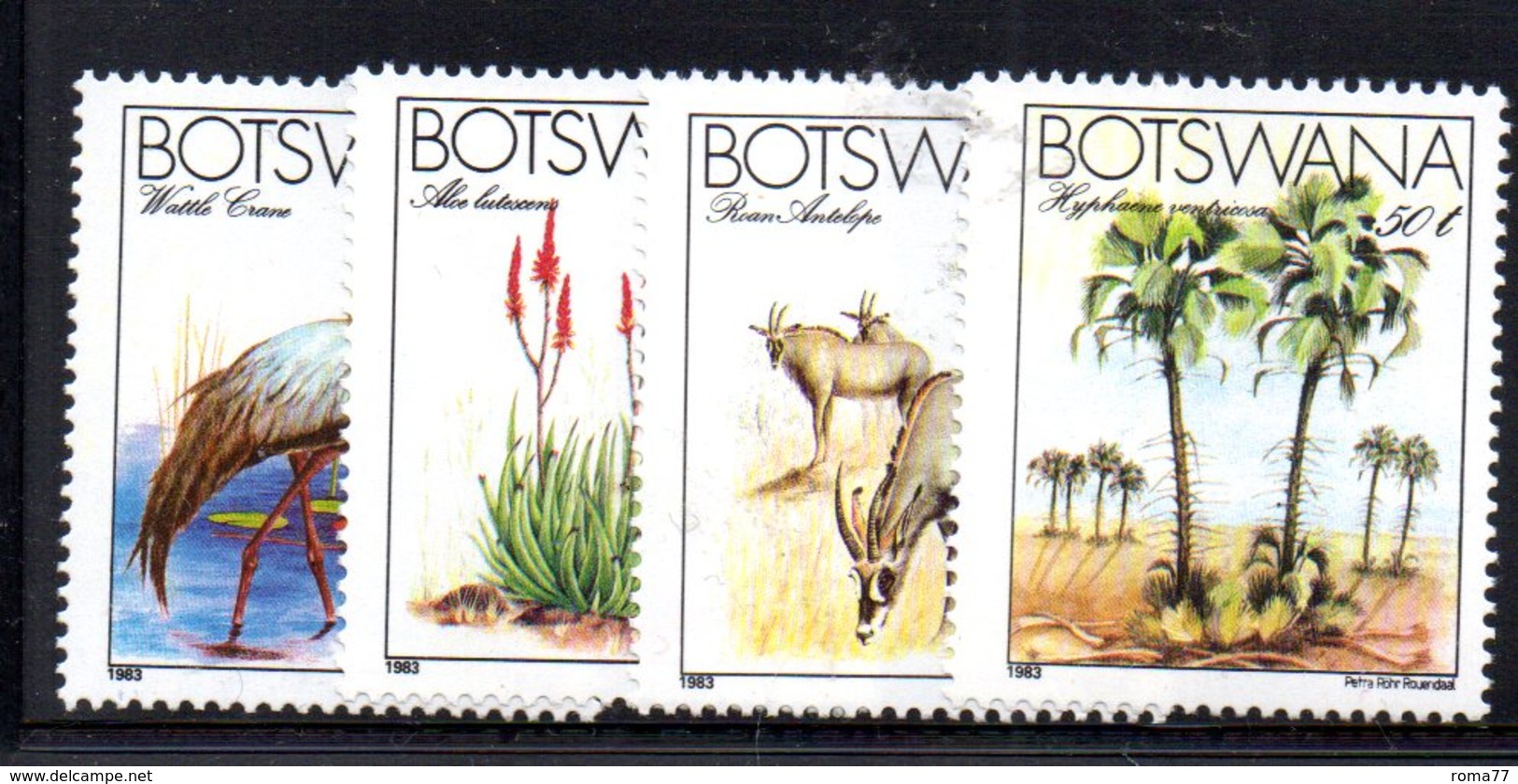 XP5003 - BOTSWANA 1983 , Serie Yvert N. 477/480  ***  Fauna E Flora - Botswana (1966-...)