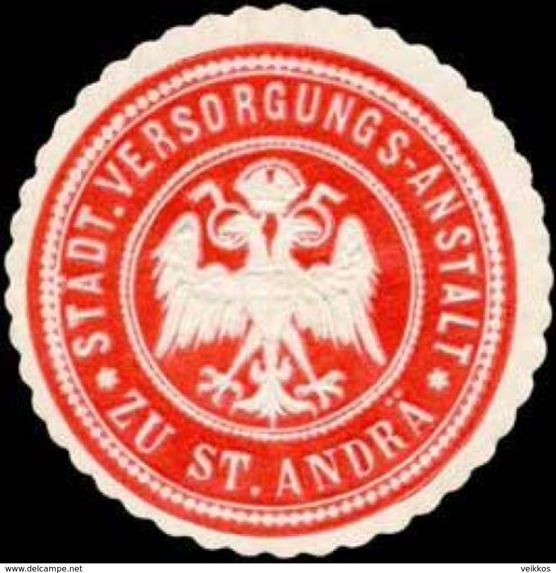 St. Andrä: Stadt. Versorgungs-Anstalt Zu St. Andrä Siegelmarke - Erinnophilie