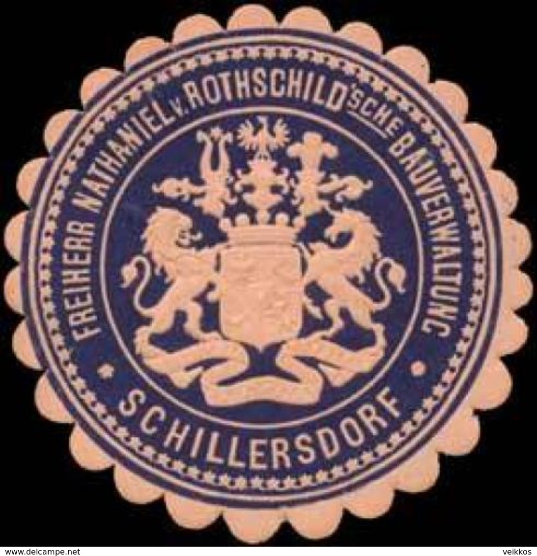 Schillersdorf: Freiherr Nathaniel Von Rothschildsche Bauverwaltung Schillersdorf Siegelmarke - Cinderellas