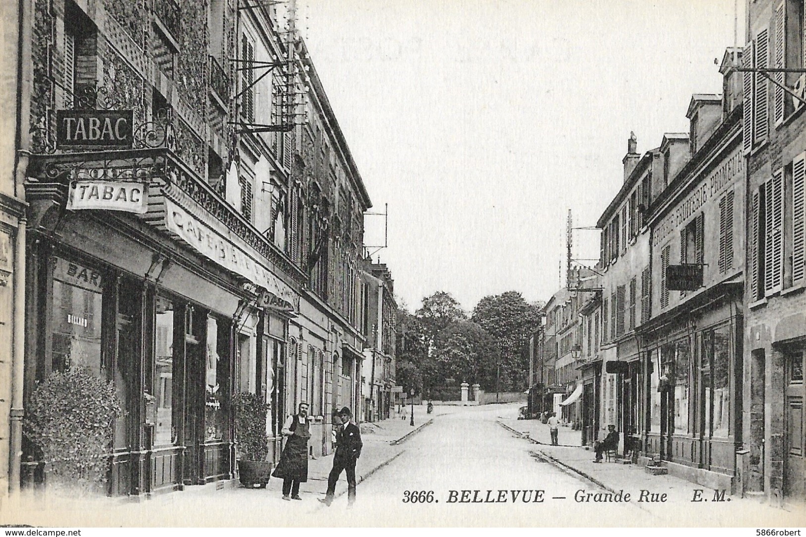 CARTE POSTALE ORIGINALE ANCIENNE : MEUDON BELLEVUE GRANDE RUE ANIMEE HAUTS DE SEINE (92) - Meudon