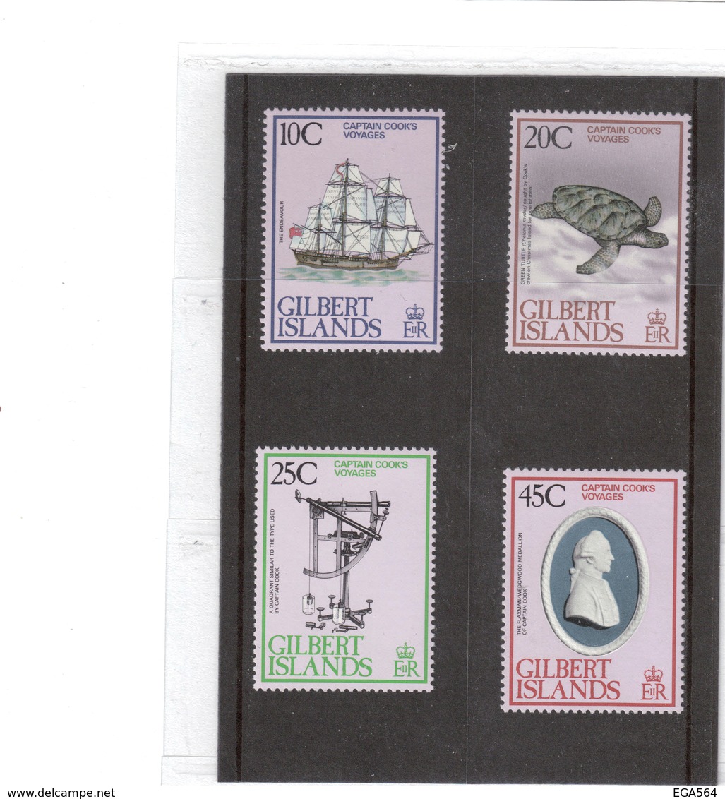 V19 - Gilbert Islands - 71 /74** MNH - CAPTAIN COOK'S VOYAGES - Endeavour/Tortue/Cadran/Portrait Médaillon- - Autres - Océanie