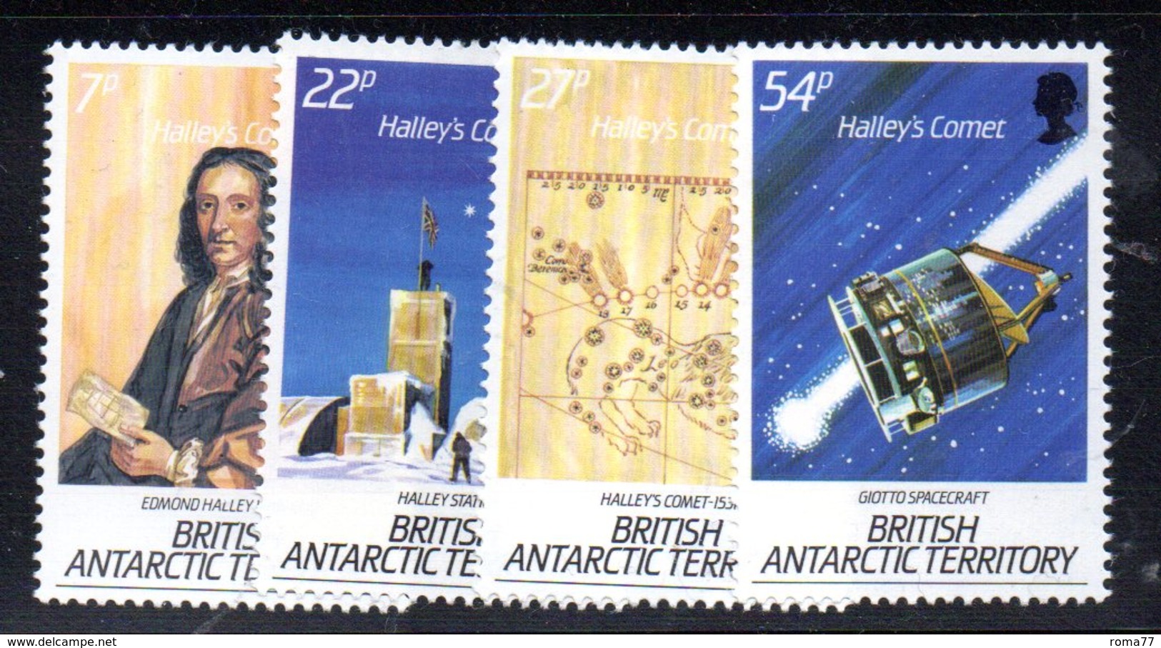 XP5008 - BAT ANTARTICO INGLESE 1986 , Serie Yvert N. 152/155  ***  Halley - Nuovi