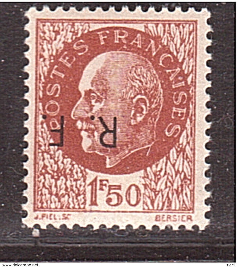 WWII RF Bordeaux Variétété Surcharge Renversée Pétain Bersier 1f50 - Libération