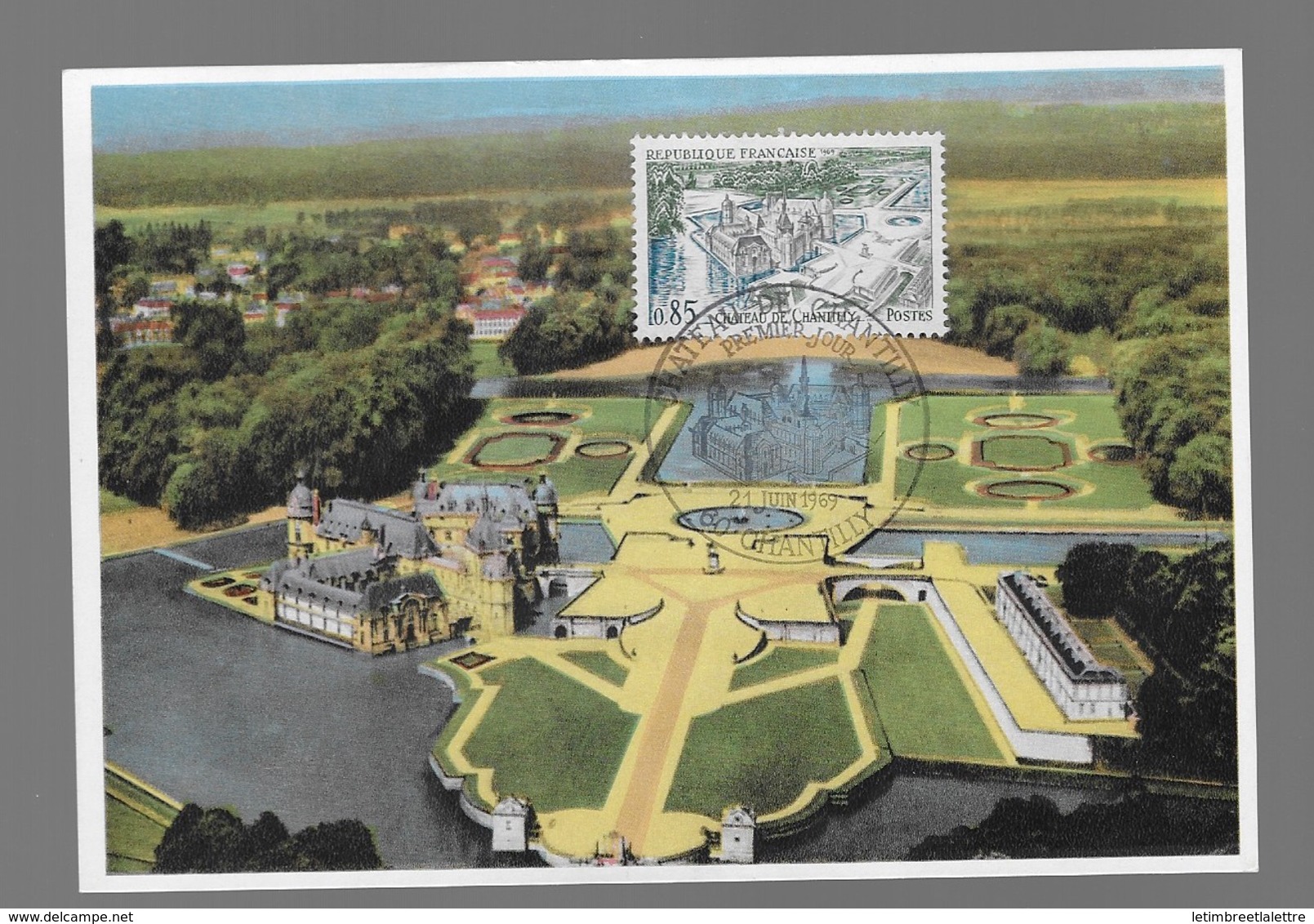 Carte Maximum 1969 Château De Chantilly - 1960-1969