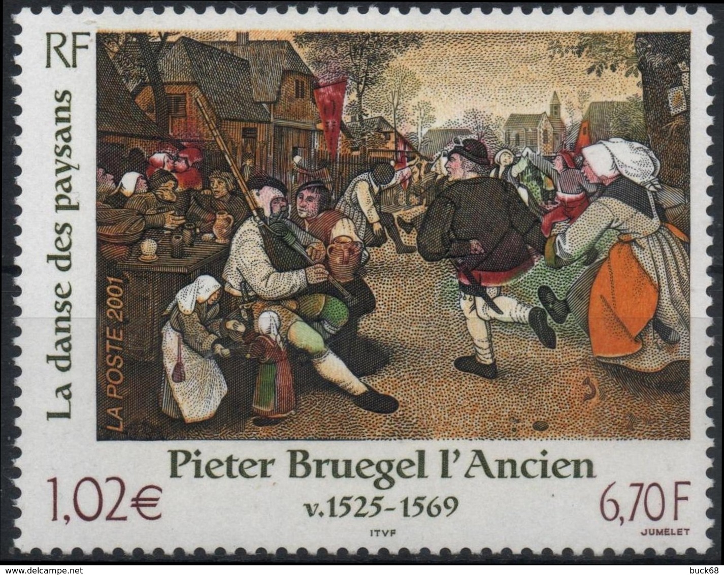 FRANCE Poste 3369 ** Tableau Pieter BRUEGEL L'Ancien : La Danse Des Paysans - Unused Stamps