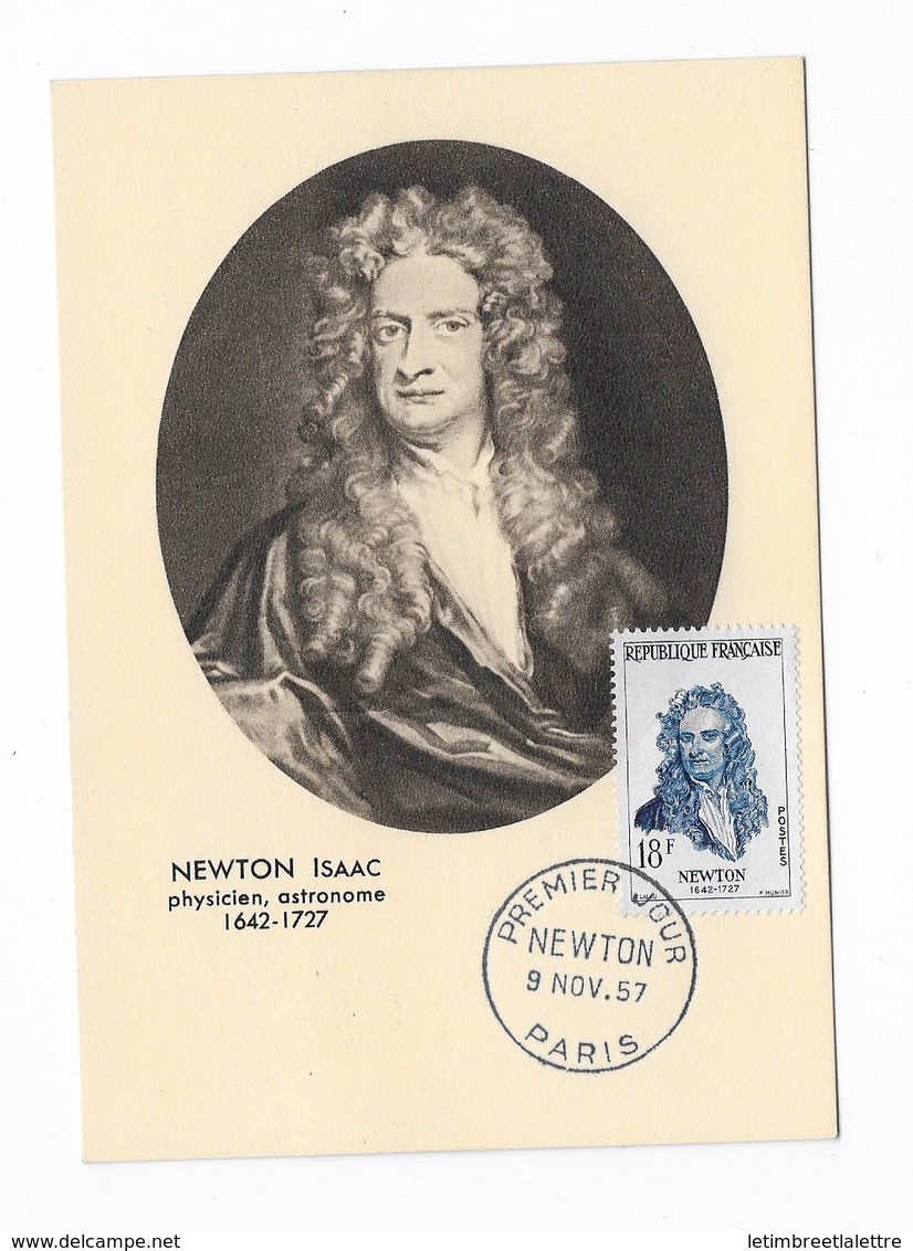 Carte Maximum 1957 Newton Issac - 1950-1959