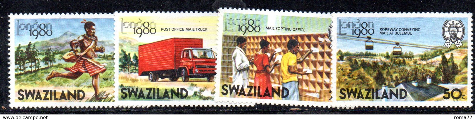 XP5011 - SWAZILAND 1980 , Serie Yvert N. 336/339  ***   LONDON - Swaziland (...-1967)