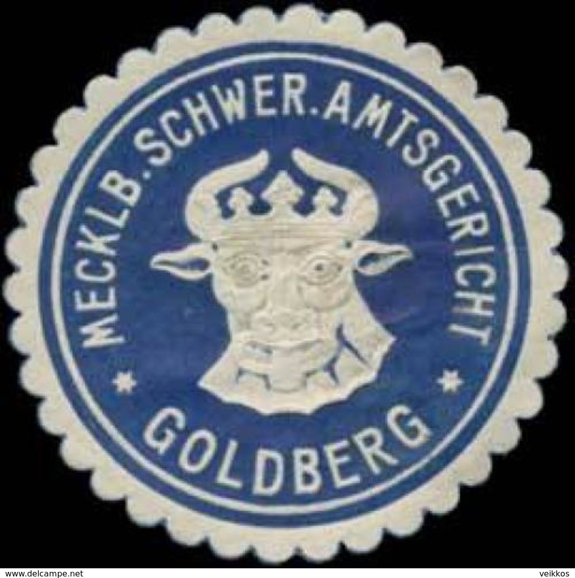 Goldberg: Mecklb. Schwer. Amtsgericht Goldberg Siegelmarke - Cinderellas