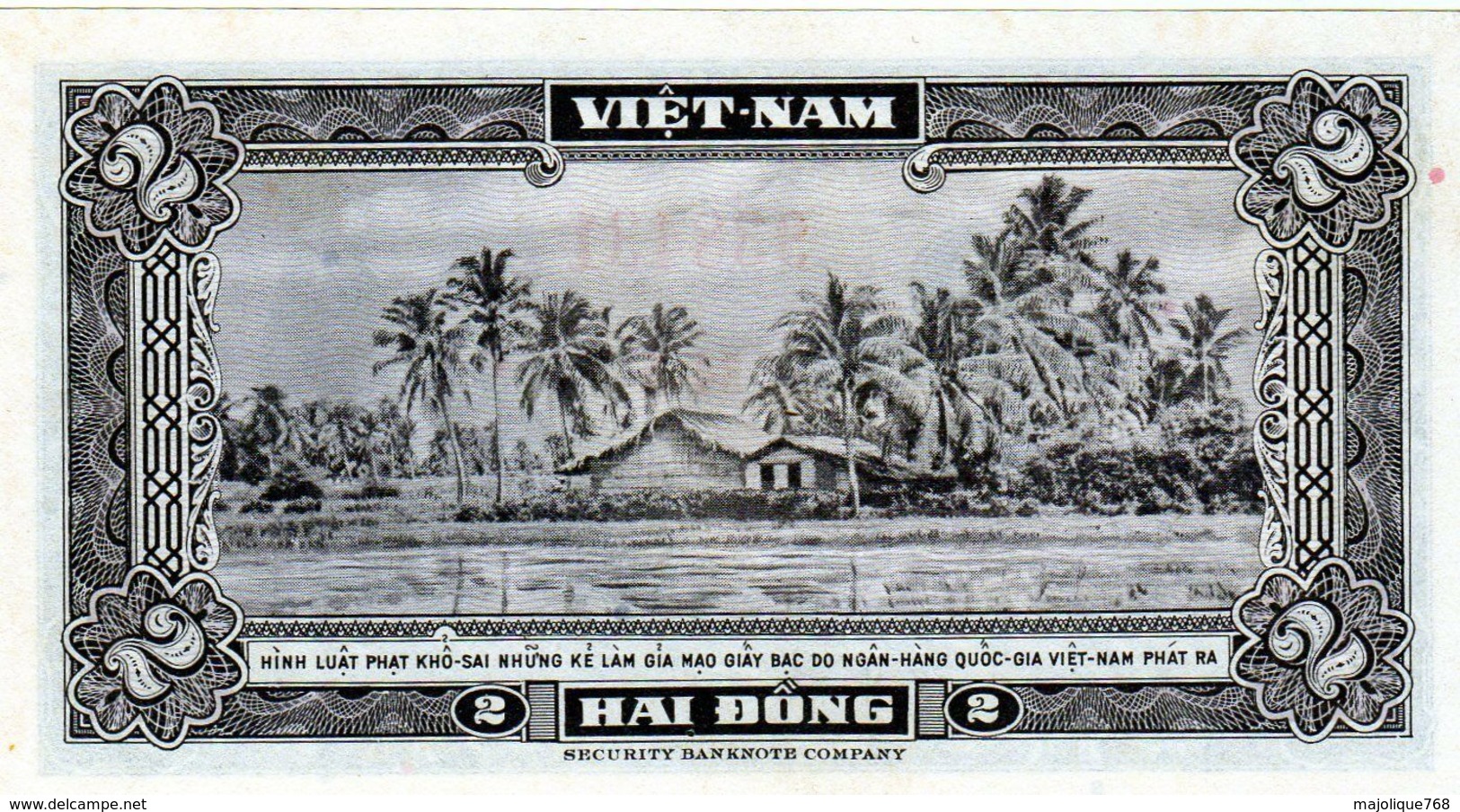 Billet Du Vietnam Du Sud  2 Ding  N D (1955 ) En Sup - - Vietnam