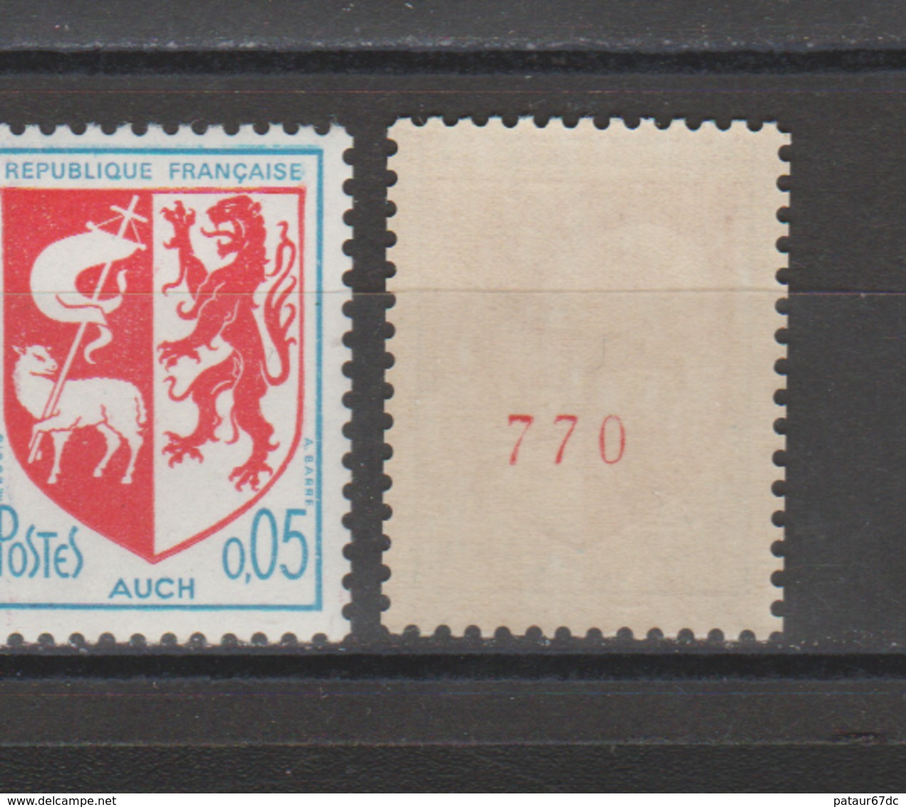 FRANCE / 1966 / Y&T N° 1468b ** : Blason D'Auch (roulette Avec N° Rouge) - Gomme D'origine Intacte - Nuovi