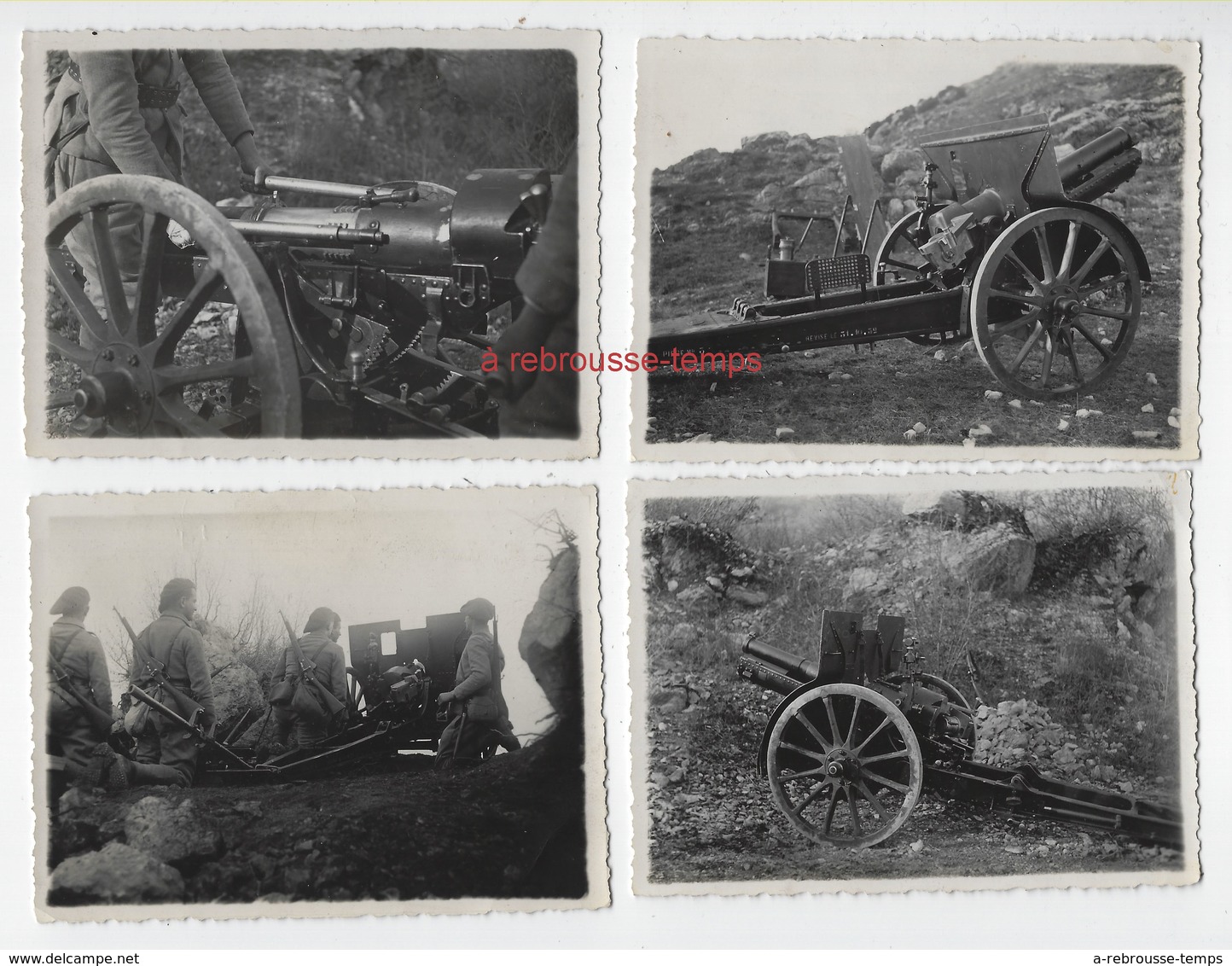 5 Photos-1938-transport Des Armes Par Des Mulets Dans Les Montagnes-canon-n°3 - War, Military