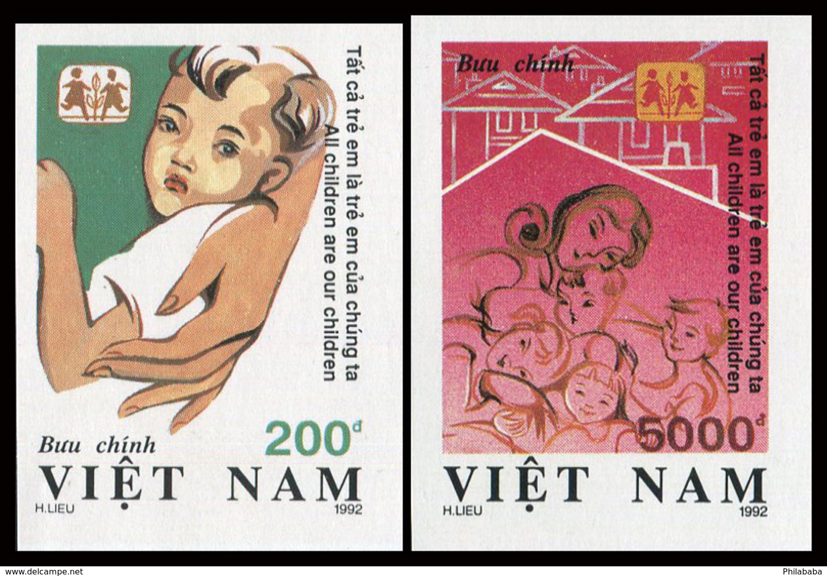 Vietnam 1992  YT 1355-56 Nd ; Mi# 2487-88  (*) MNG  Imperforate - Vietnam
