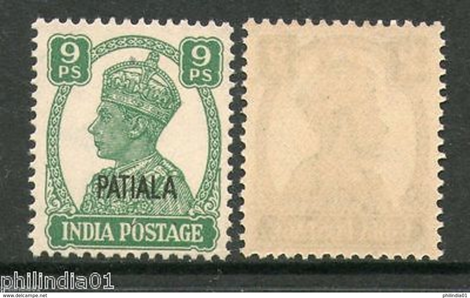 India PATIALA State 9ps KG VI Postage SG105 Cat �2 MNH - Patiala