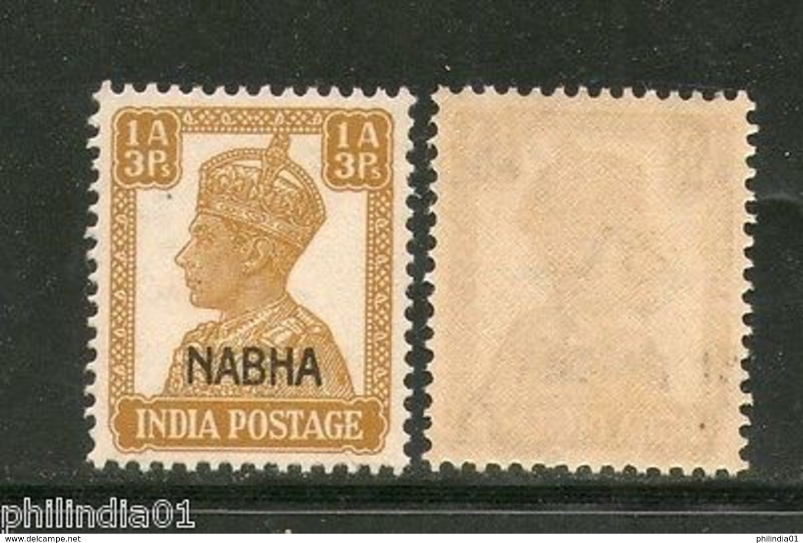 India NABHA State KG VI 1A3p SG 109 / Sc 104 MNH Fine - Nabha