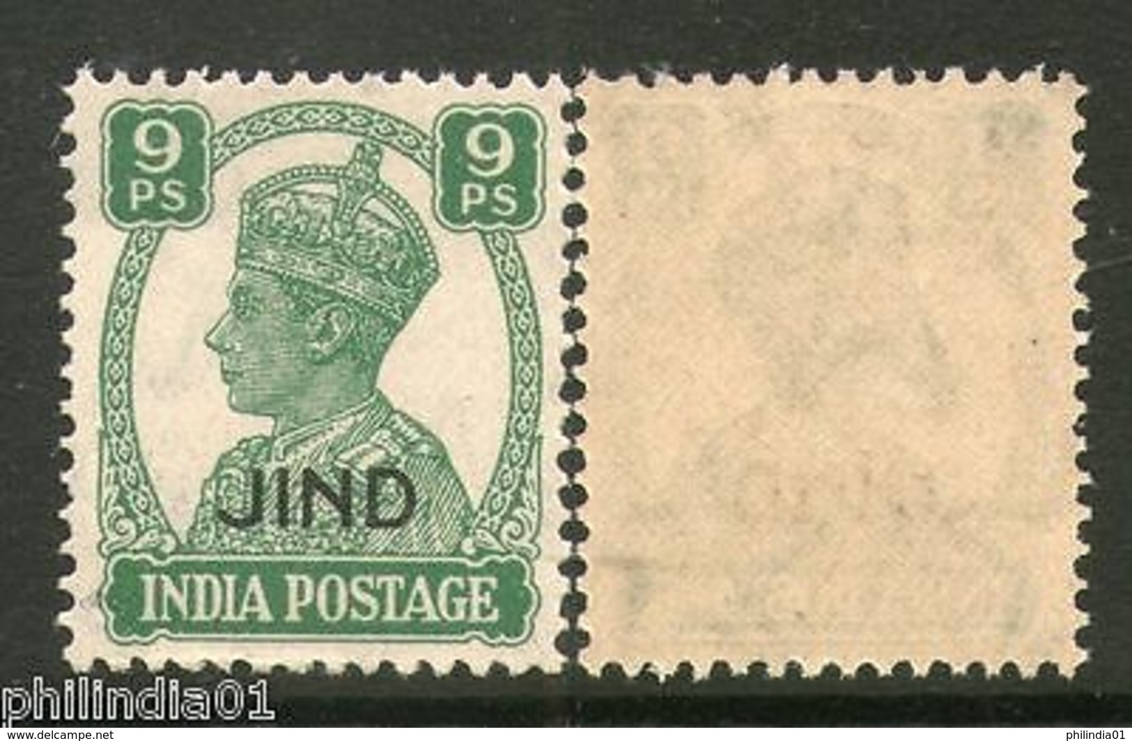 India JIND /JHIND KG VI 9ps SG 139 / Sc 167 MNH Fine - Jhind