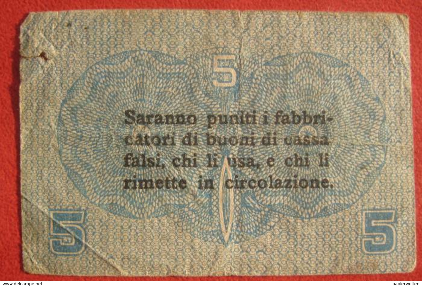 Italia - Cassa Veneta Dei Prestiti - 5 Centesimi 1918 (WPM Italy M1) - Besetzung Venezia