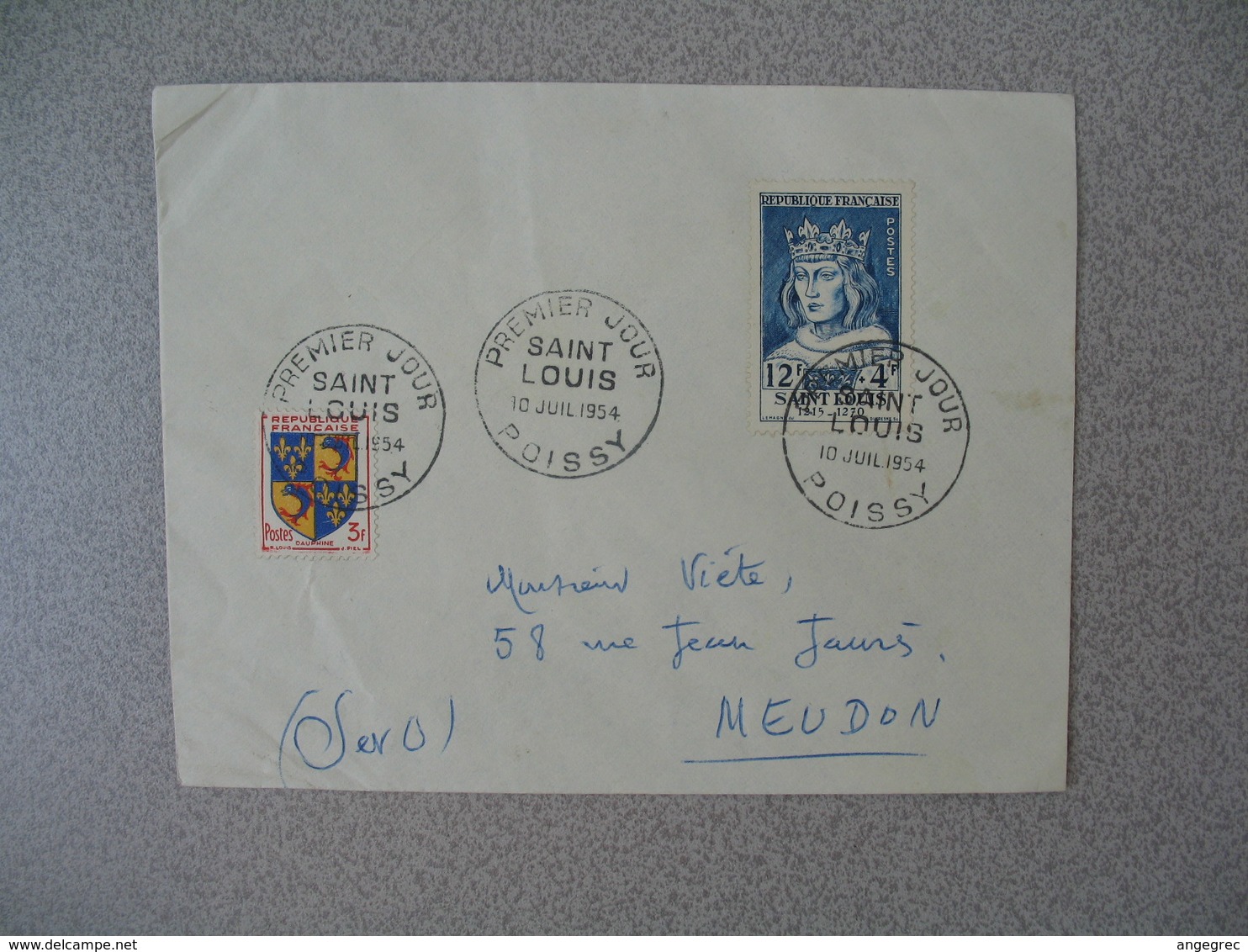 FDC France 10/7/1954  N° 989  Célébrités Du XIII è Au XX è Siècles Cachet Saint-Louis Poissy Pour Meudon - 1950-1959