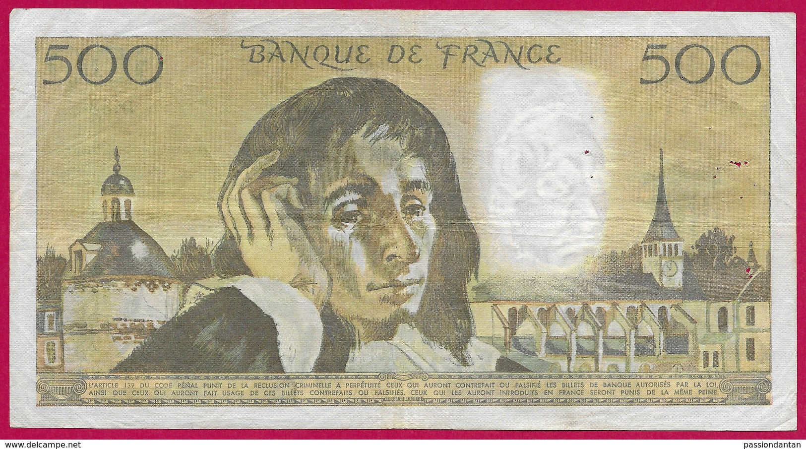 Billet De La Banque De France - Coupure De 500 Francs - Type Pascal - Année 1973 - 500 F 1968-1993 ''Pascal''